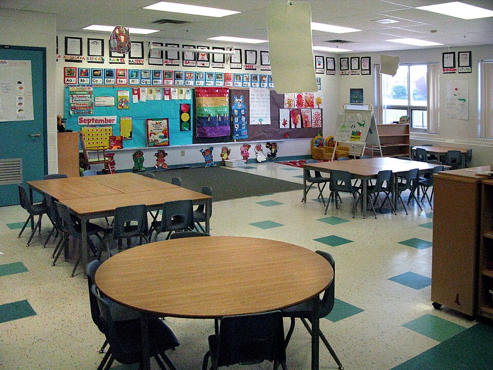 Une salle d’école maternelle à Boxwood Public School, photographie d’illustration.