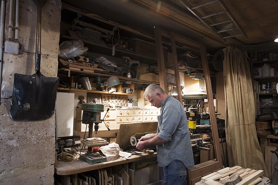 Atelier de menuiserie à Paris.